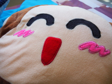 Smile pillow, Happy, pillowの写真素材