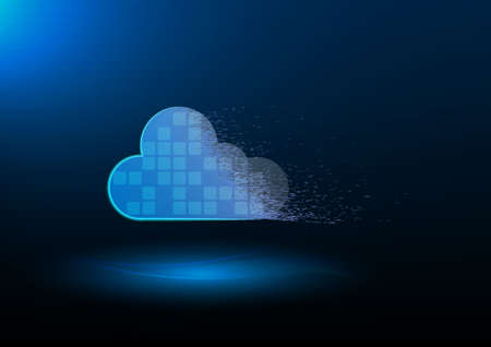 Cloud computing and Internet of things concept. Risk of cloud data theft if not getting good data protection.のイラスト素材
