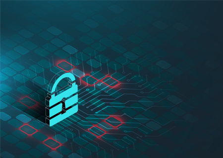 security concept and digital security data network protection.のイラスト素材