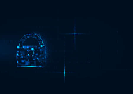 The padlock symbol represents the protection of information from others. which explains the importance of keeping data safe.のイラスト素材