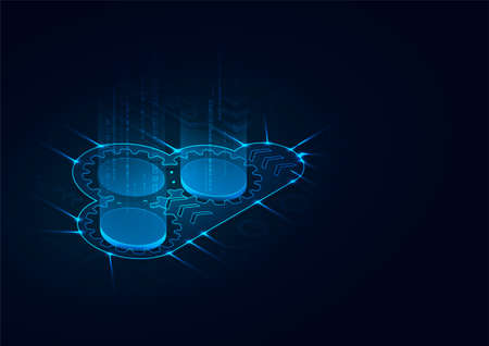 Cloud concept, big data transmission in cloud, high speed internet data connection background image.のイラスト素材