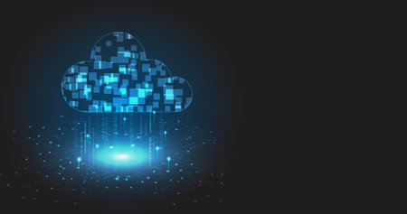 Cloud Computing, Cloud Operation Vector Illustration, Cloud 3D Image, Cloud Computing Background Image are all terms used to describe cloud computing.のイラスト素材