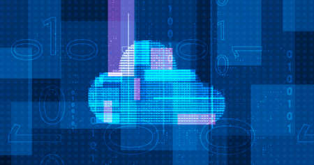 Image vector illustration of a binary code background in the cloud.のイラスト素材