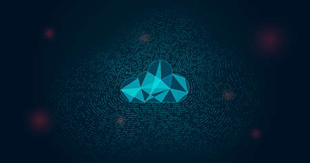 Defragmentation with a data fabric system improves the efficiency of data in the cloud.のイラスト素材