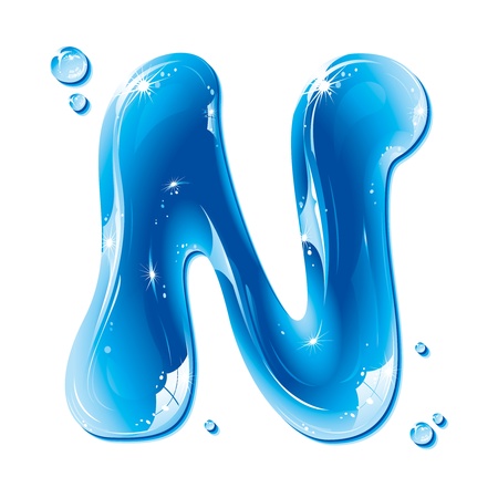 ABC series - Water Liquid Letter - Capital Nのイラスト素材