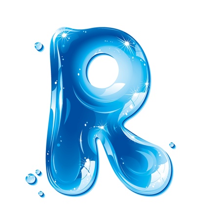 ABC series - Water Liquid Letter - Capital Rのイラスト素材