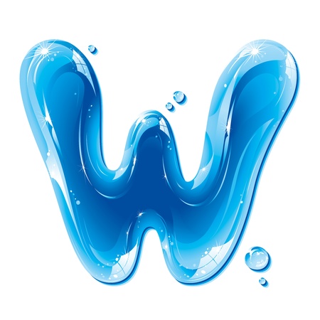 ABC series - Water Liquid Letter - Capital Wのイラスト素材