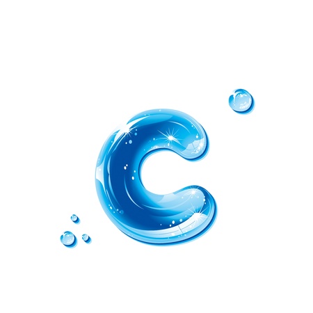 ABC series - Water Liquid Letter - Small Letter cのイラスト素材