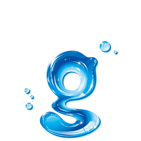 ABC series - Water Liquid Letter - Small Letter gのイラスト素材