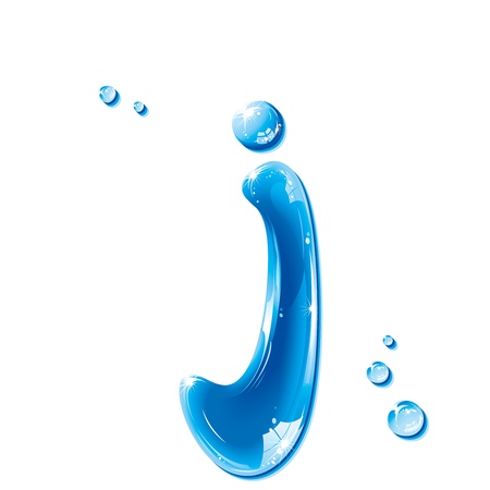 ABC series - Water Liquid Letter - Small Letter jのイラスト素材