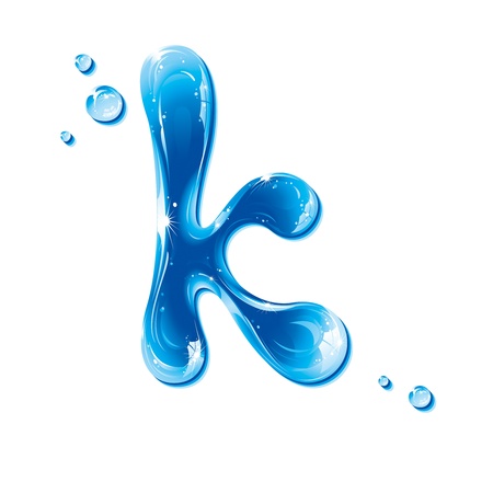 ABC series - Water Liquid Letter - Small Letter kのイラスト素材