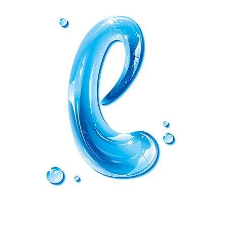 ABC series - Water Liquid Letter - Small Letter lのイラスト素材
