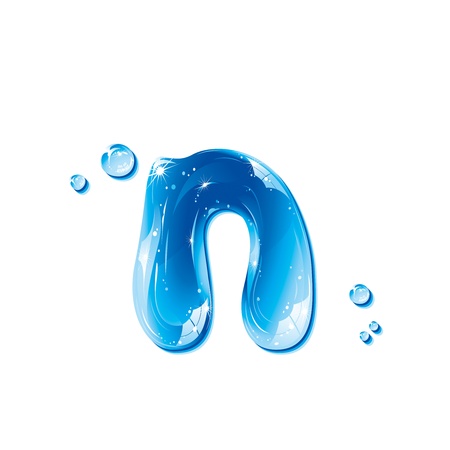 ABC series - Water Liquid Letter - Small Letter nのイラスト素材
