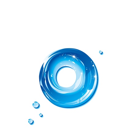 ABC series - Water Liquid Letter - Small Letter oのイラスト素材