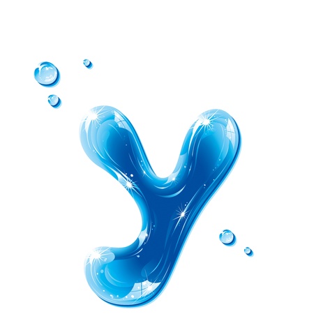 ABC series - Water Liquid Letter - Small Letter yのイラスト素材