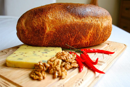 Homemade bread with cheese