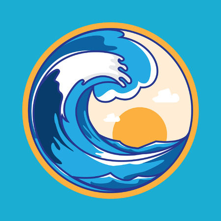 Waves illustrationのイラスト素材