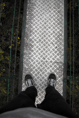 Foot on the bridge for adventure