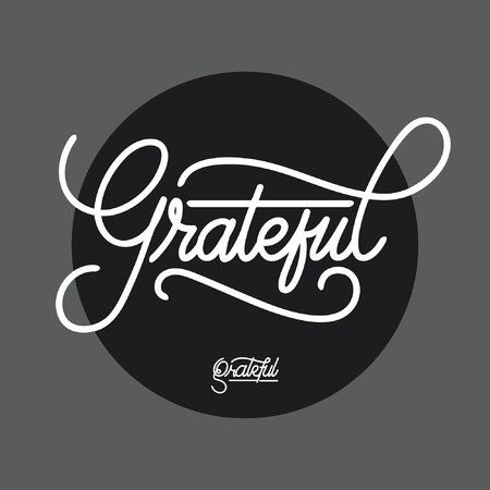 Grateful handlettering typographyのイラスト素材