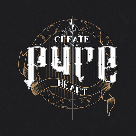 Pure Heart calligraphyのイラスト素材