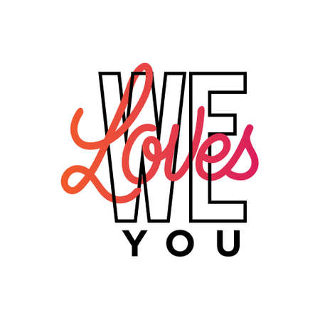 Hand lettering we love youのイラスト素材