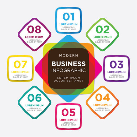 Set of multi colored speech bubble infographic templates. infographic elements.のイラスト素材