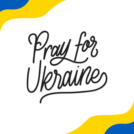 Stop The War. Pray for Ukraine. Support Ukraineのイラスト素材
