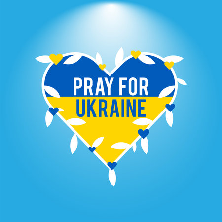 Stop The War. Pray for Ukraine. Support Ukraineのイラスト素材