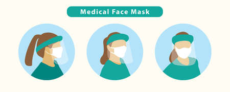 New Normal Medical Face Mask Nurse and Doctorのイラスト素材