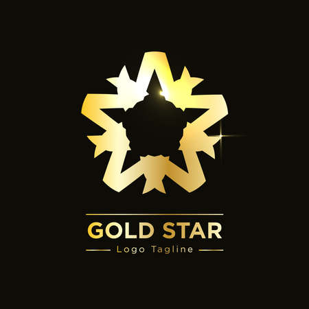Gold Star Logo Mandala Patternのイラスト素材