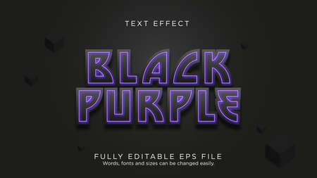 Black Purple Text Effect Font Typeのイラスト素材