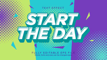 Start the day Text Effect Font Typeのイラスト素材
