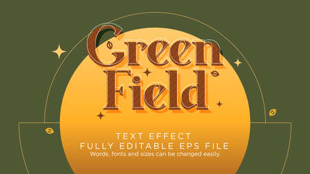 Green Field Text Effect Font Typeのイラスト素材