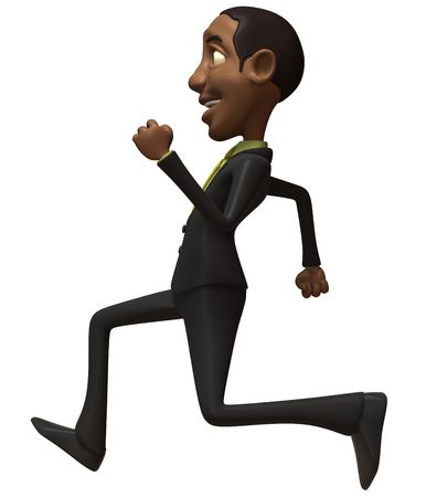 Black Business man joggingの写真素材