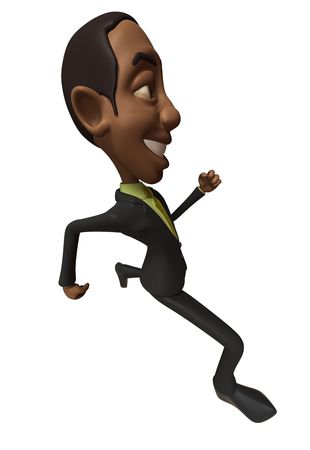 Black Business man joggingの写真素材