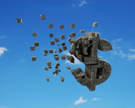 Dollar falling apartの写真素材