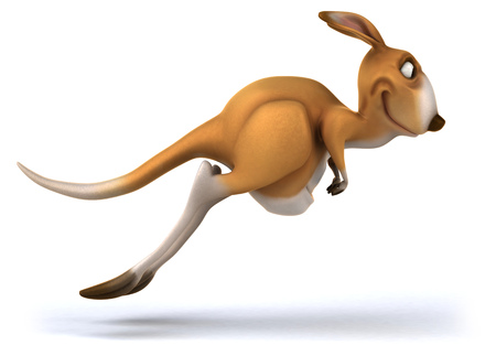 Cartoon kangaroo hoppingの写真素材