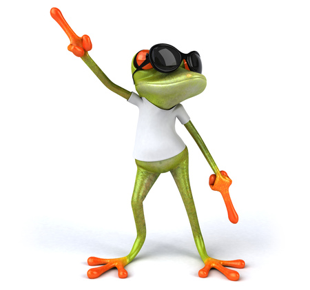 Frog with a white tshirtの写真素材