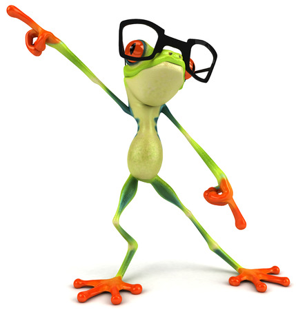 Cartoon frog is dancingの写真素材