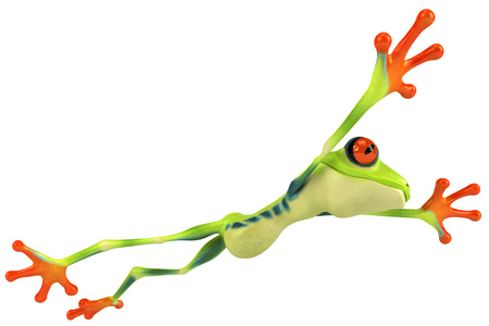 Cartoon frog is posingの写真素材