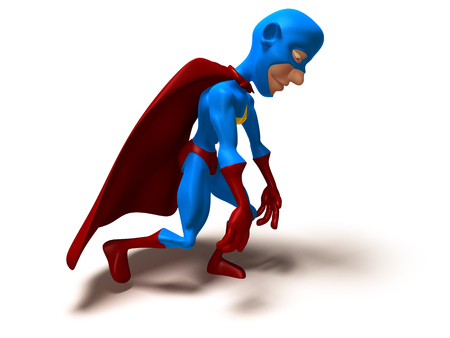 Superhero feeling upsetの写真素材