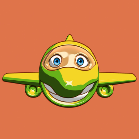 Cartoon airplane travelingの写真素材