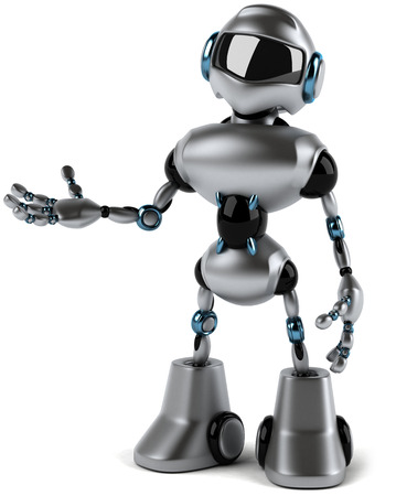 Cartoon robot with hand gestureの写真素材