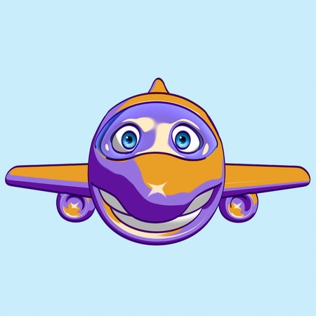 Cartoon airplane smilingの写真素材