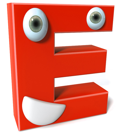 Cartoon character of letter eの写真素材