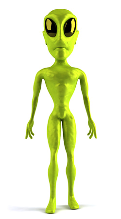 Cartoon alien standingの写真素材
