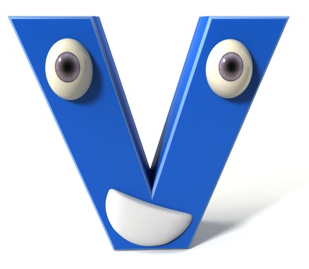 Cartoon character of letter vの写真素材