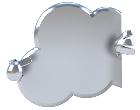3D cloud character pointingの写真素材