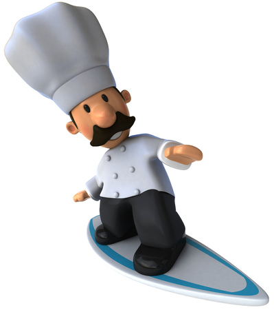 Cartoon chef surfingの写真素材