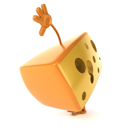 Cheese character doing a handstandの写真素材